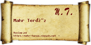 Mahr Teréz névjegykártya